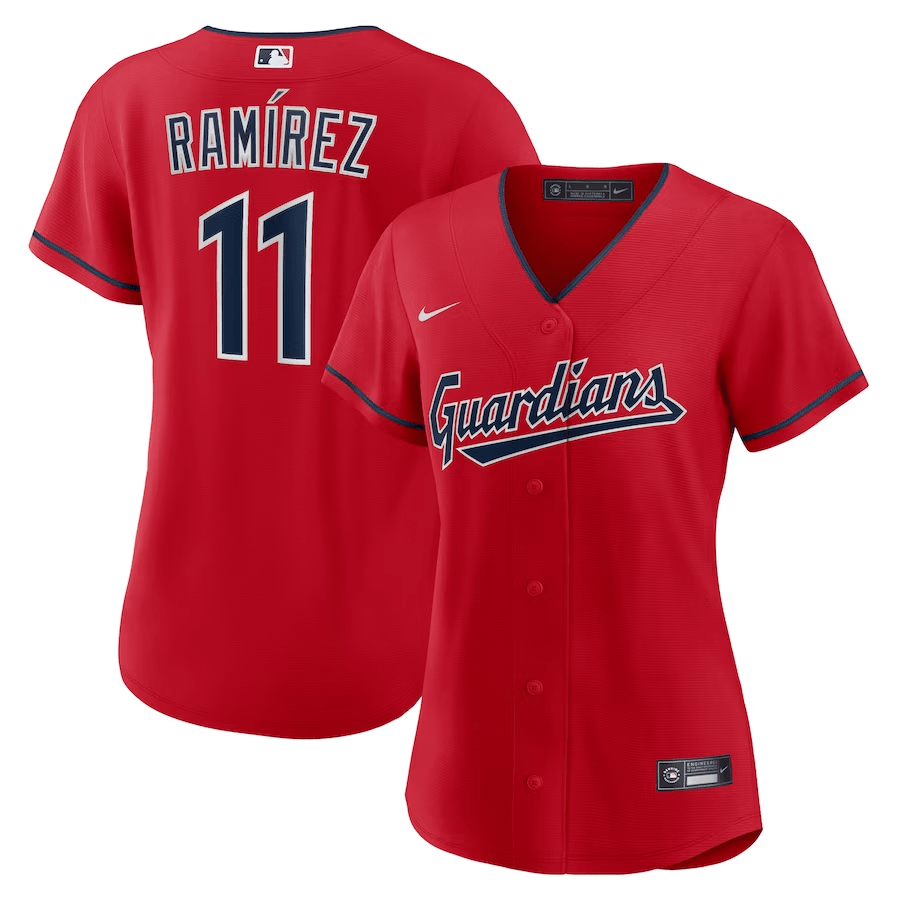 Jos? Ram?rez 11 Cleveland Guardians Alternate Red MLB Jersey Women's