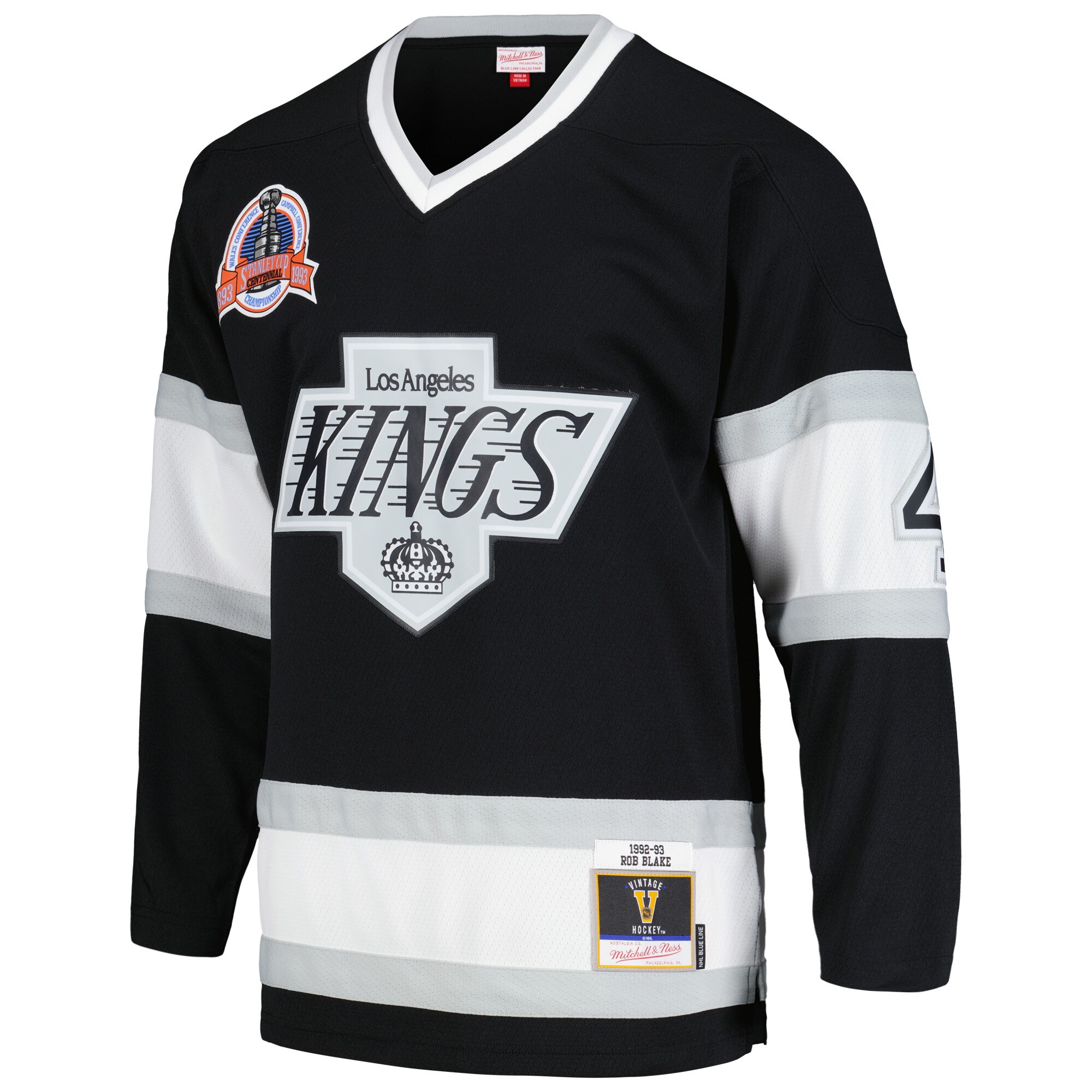 Los Angeles Kings Rob Blake Mitchell Ness Black 1992/93 Blue Line Player NHL Jersey Men's