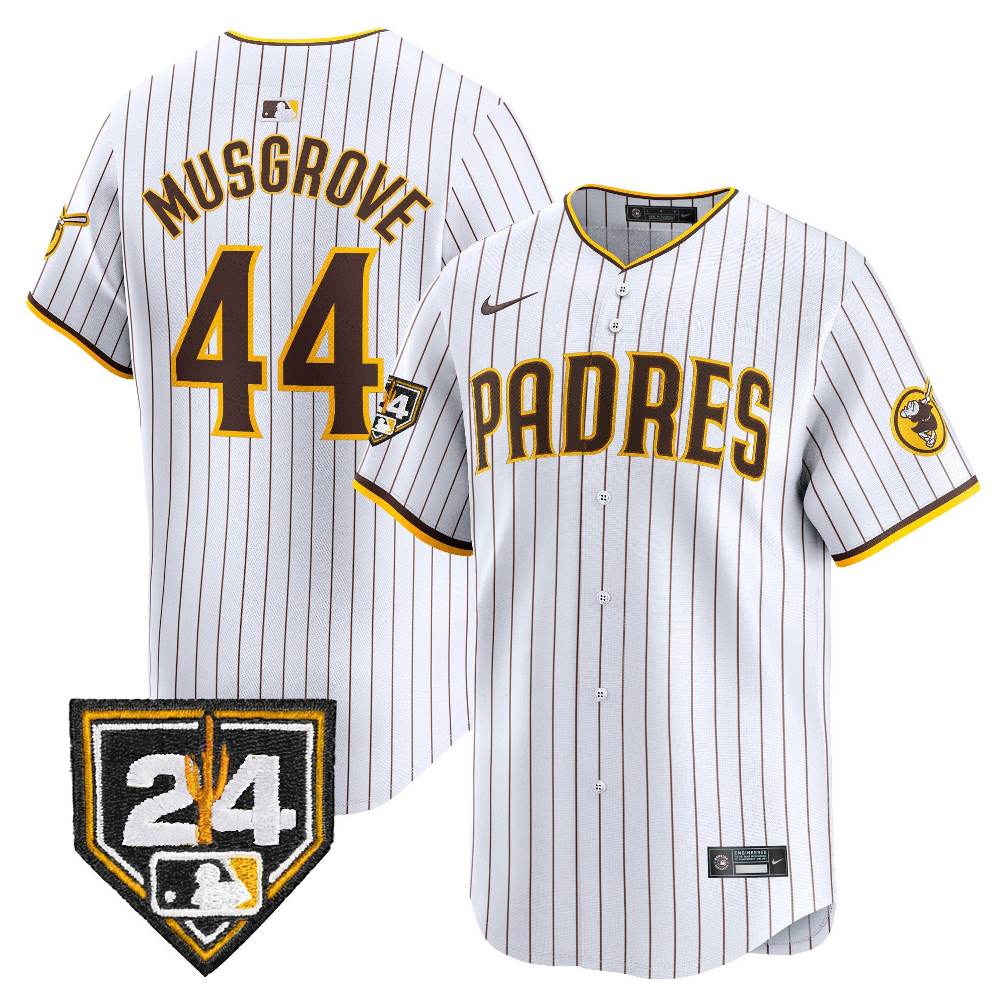 Joe Musgrove 44 San Diego Padres 2024 Spring Training White MLB Jersey Men's
