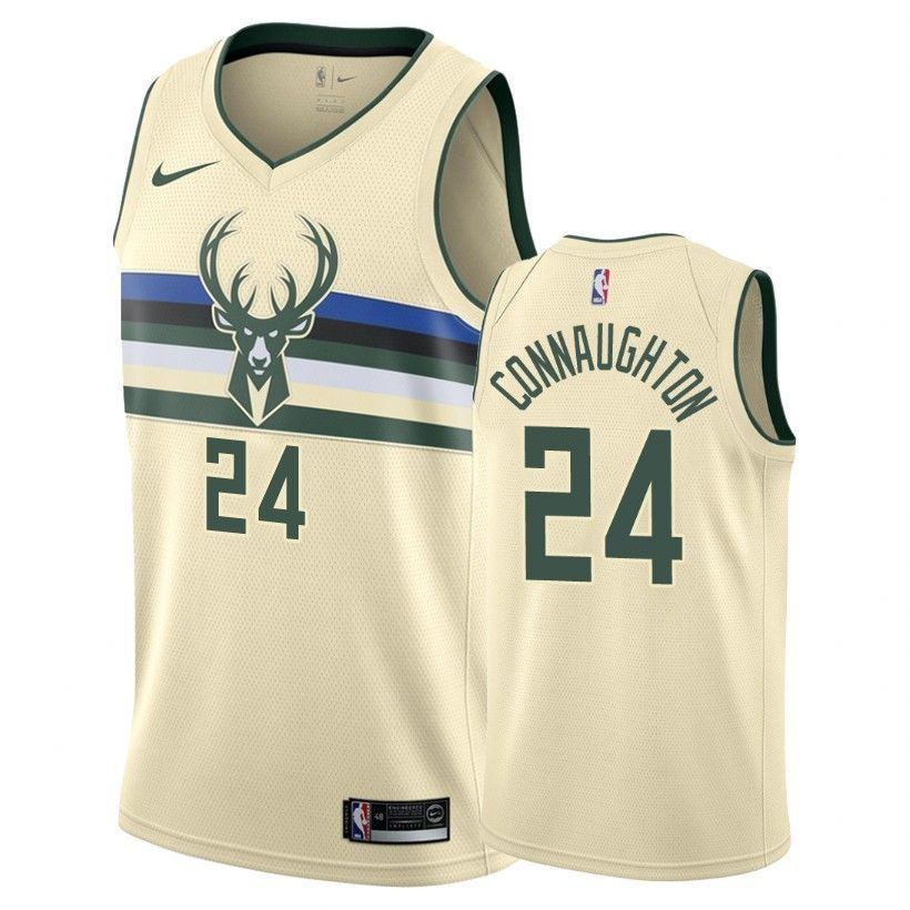 Milwaukee Bucks Pat Connaughton 24 City Cream NBA Jersey Men's