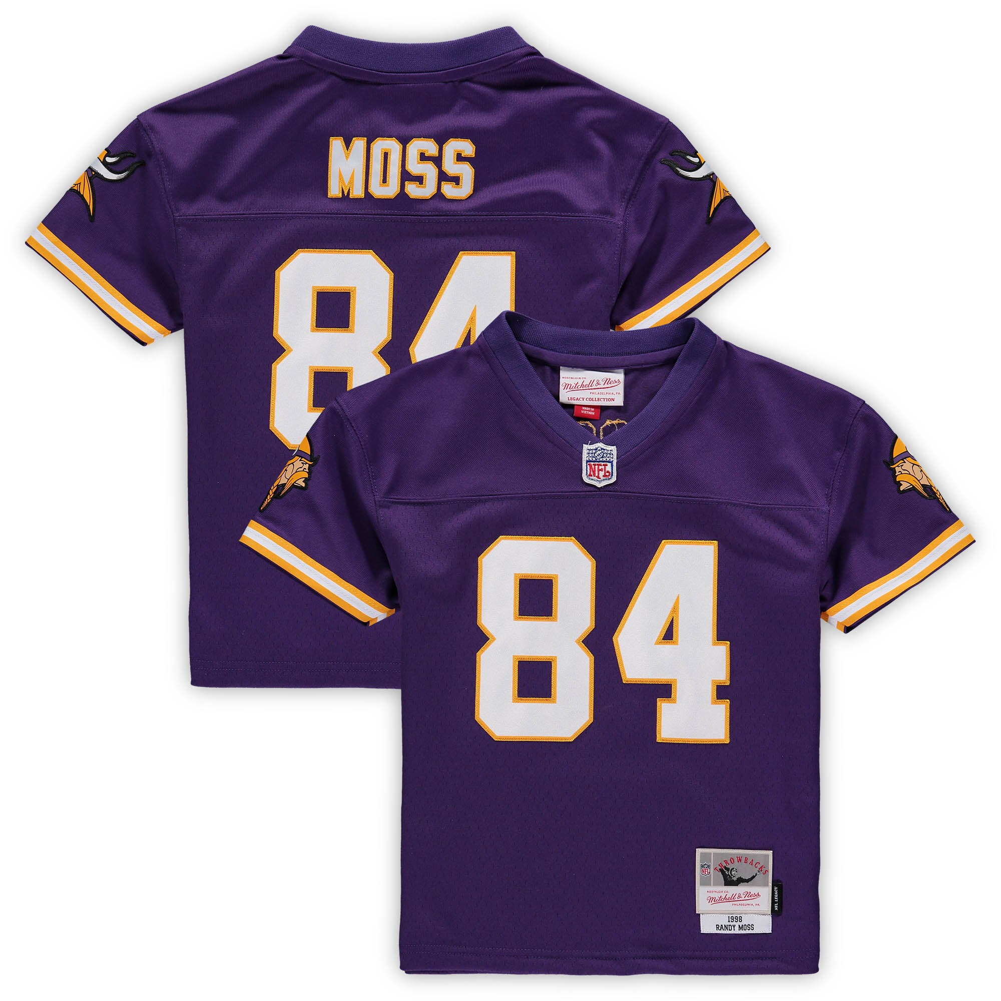 Preschool Minnesota Vikings Randy Moss Mitchell Ness Purple 1998 Retired Legacy NFL Jersey Men's