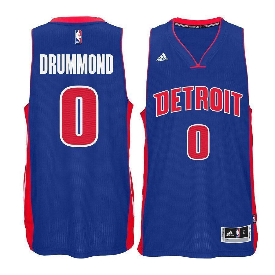 Andre Drummond Detroit Pistons Swingman Climacool Blue NBA Jersey Men's