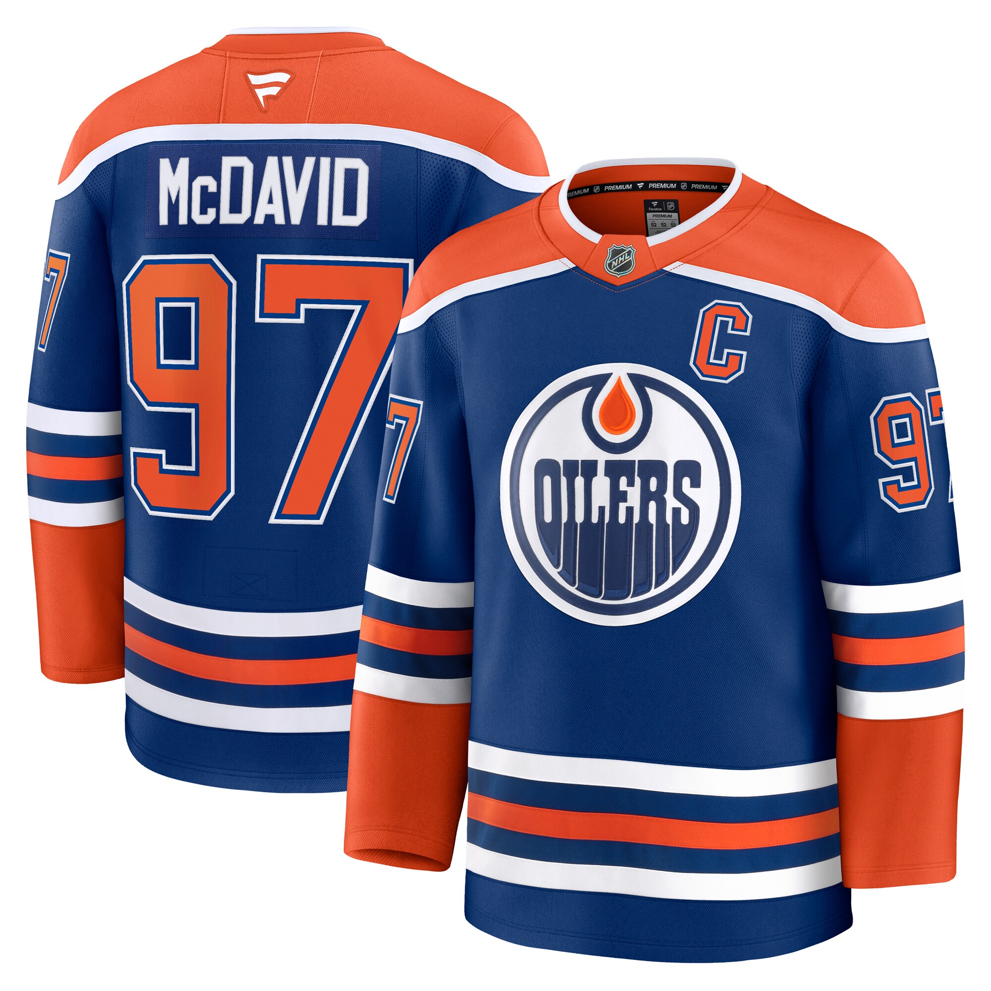 Edmonton Oilers Connor McDavid Royal Home Premium NHL Jersey Men's