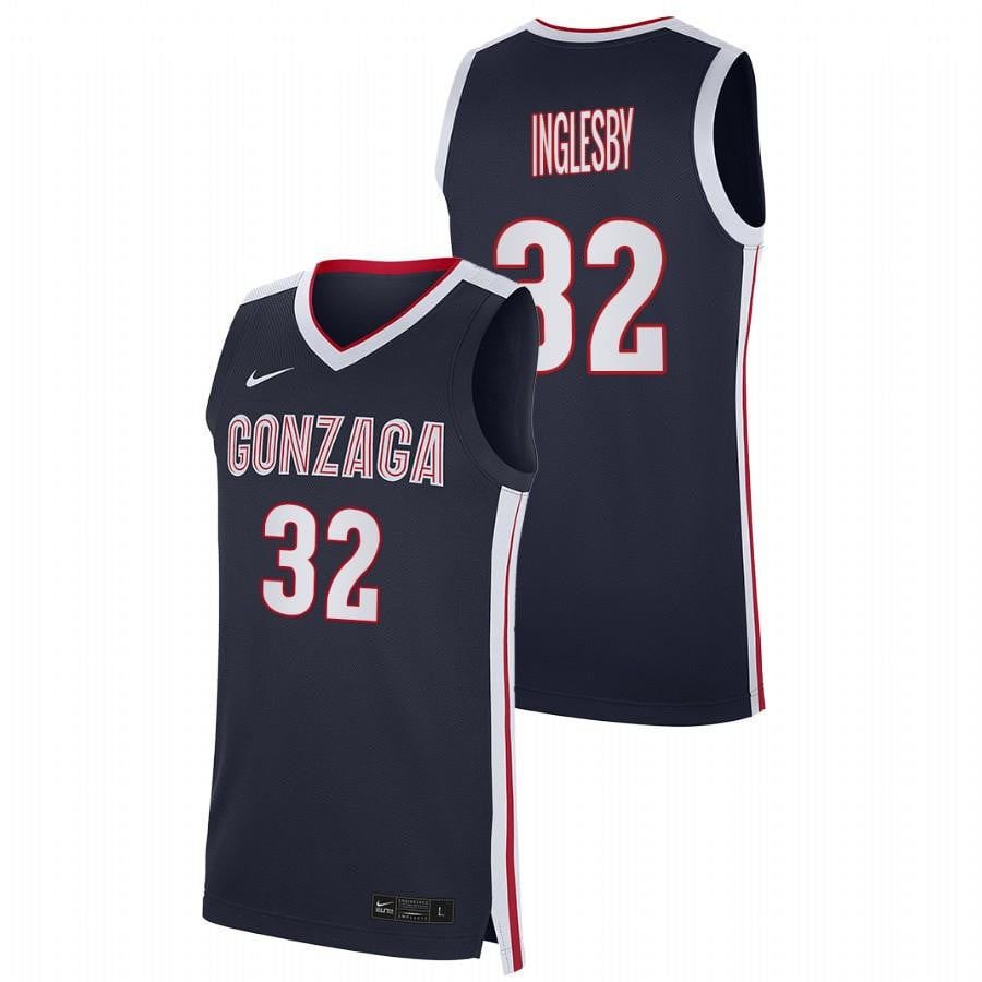 Gonzaga Bulldogs 2023 32 Navy Evan Inglesby College NCAA Jersey Men's