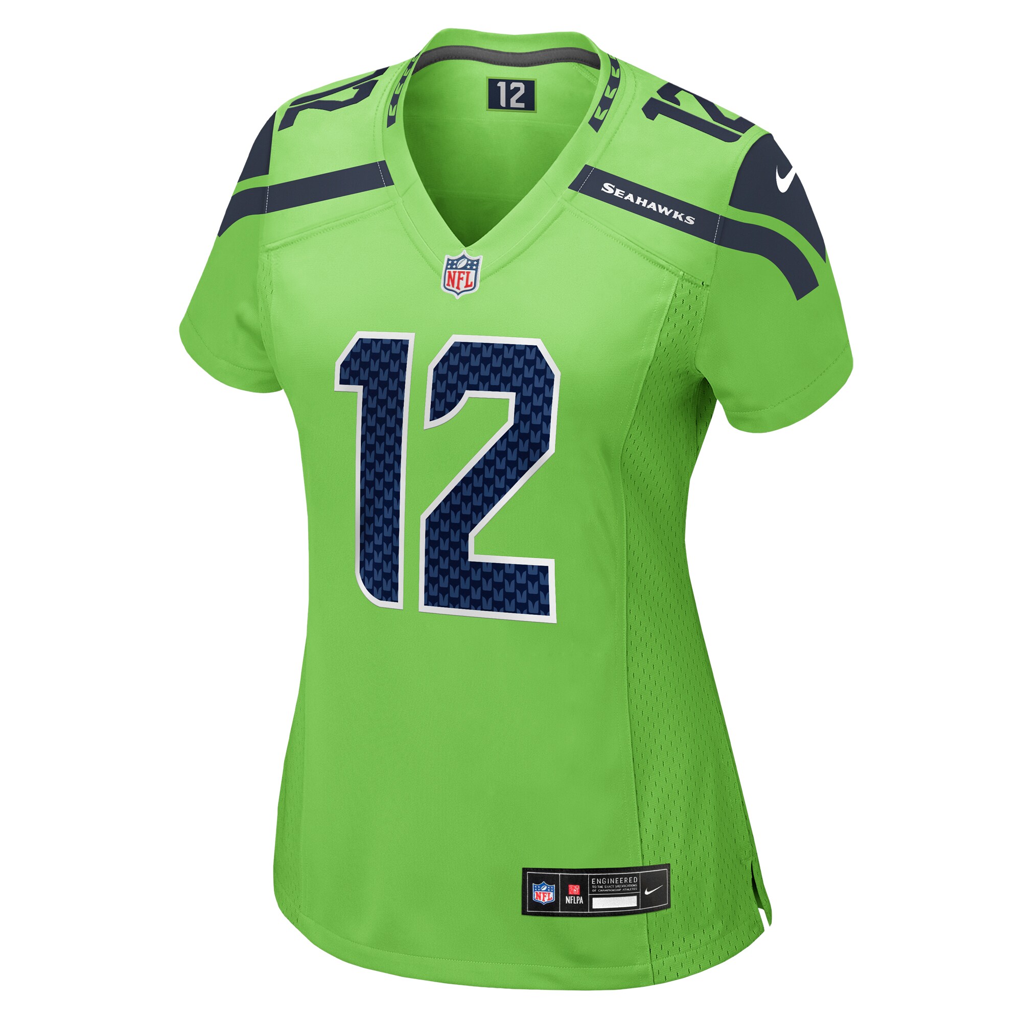 Seattle Seahawks 12s Neon Green Game NFL Jersey Women's