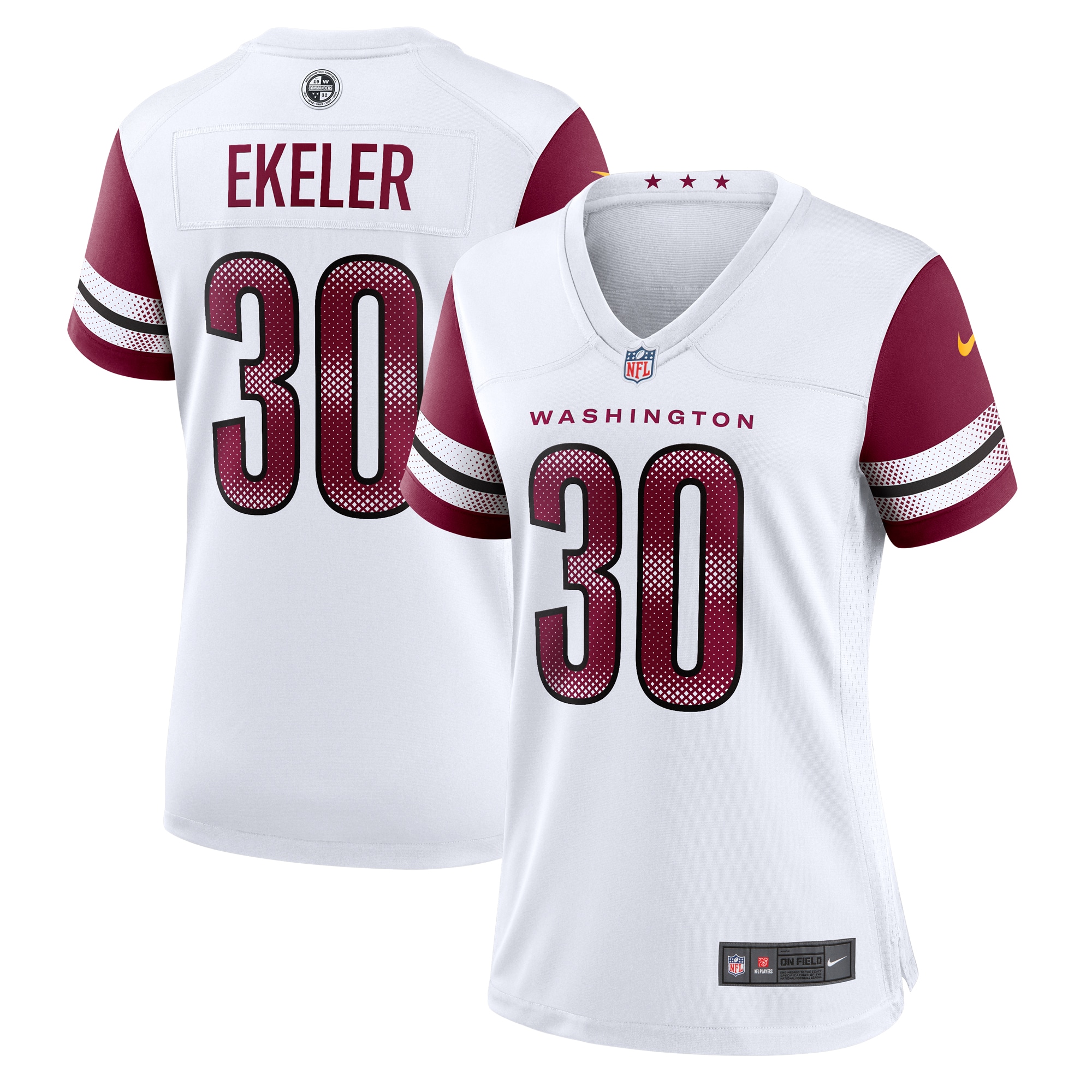 Washington Commanders Austin Ekeler White Game NFL Jersey Women's