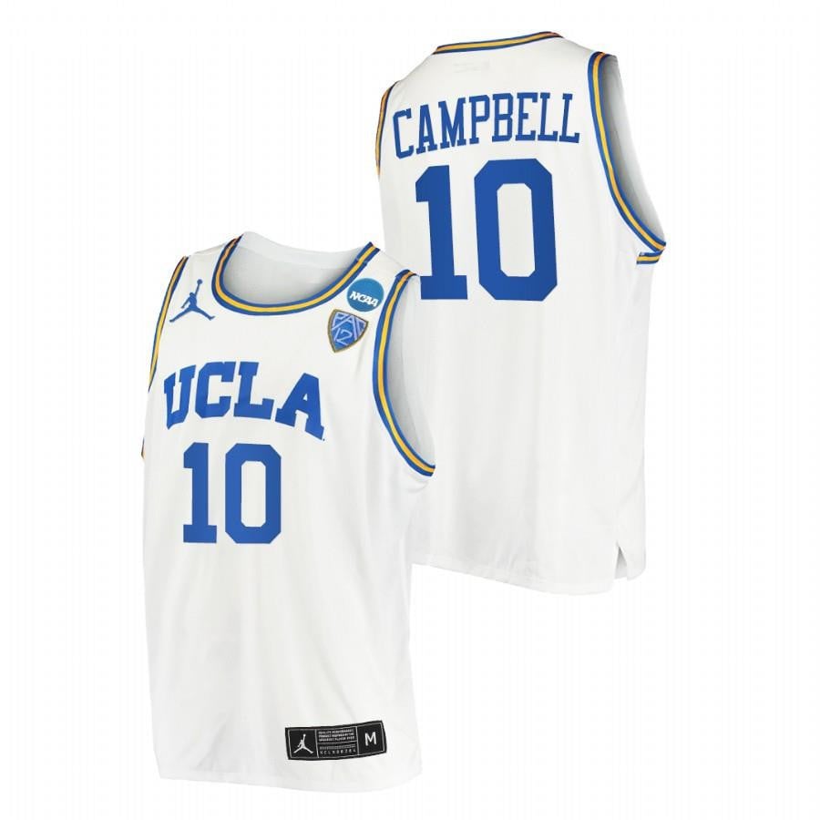 UCLA Bruins Tyger Campbell 1 White 2022 March Madness Sweet 16 NCAA Jersey Men's
