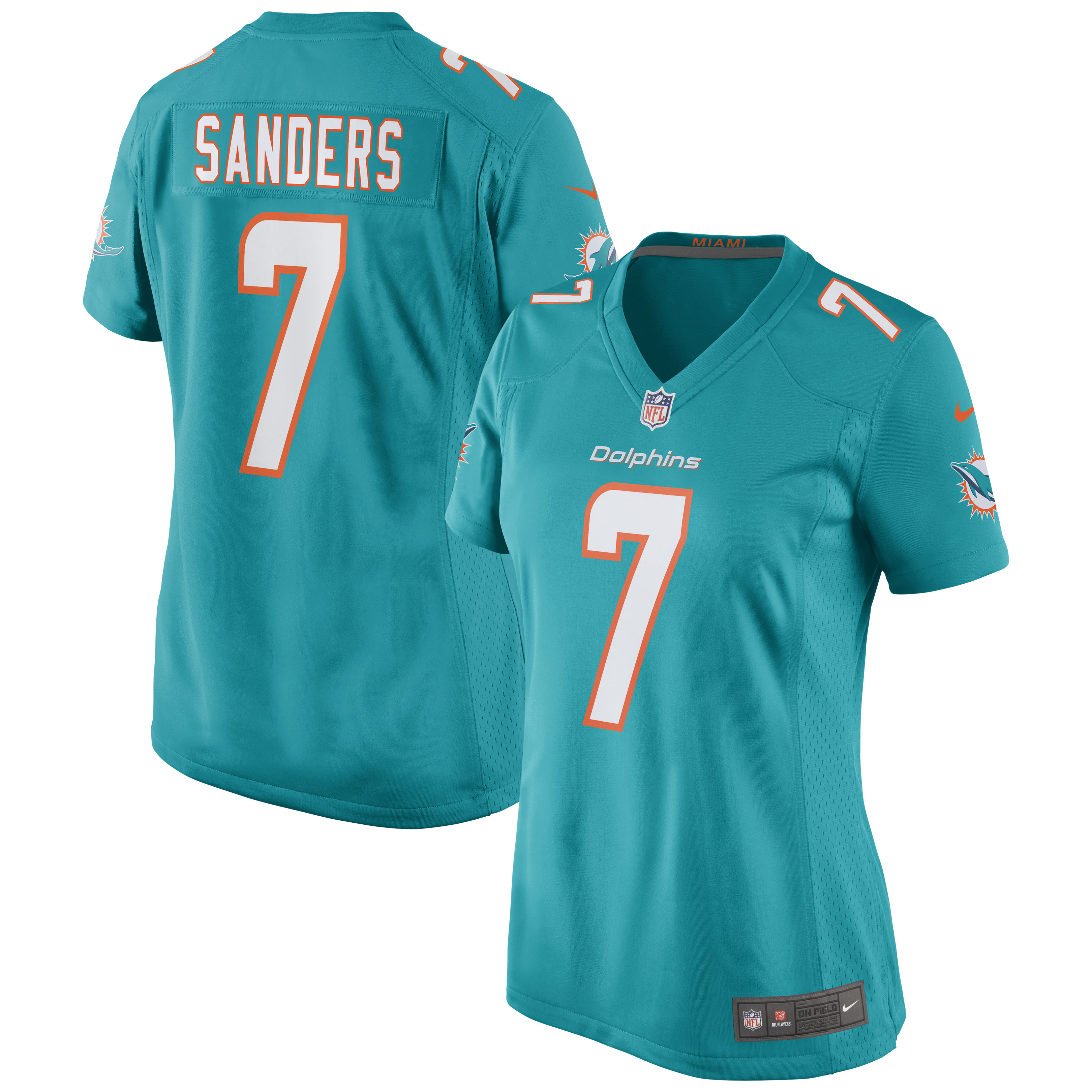 Miami Dolphins Jason Sanders Aqua Game NFL Jersey Women's