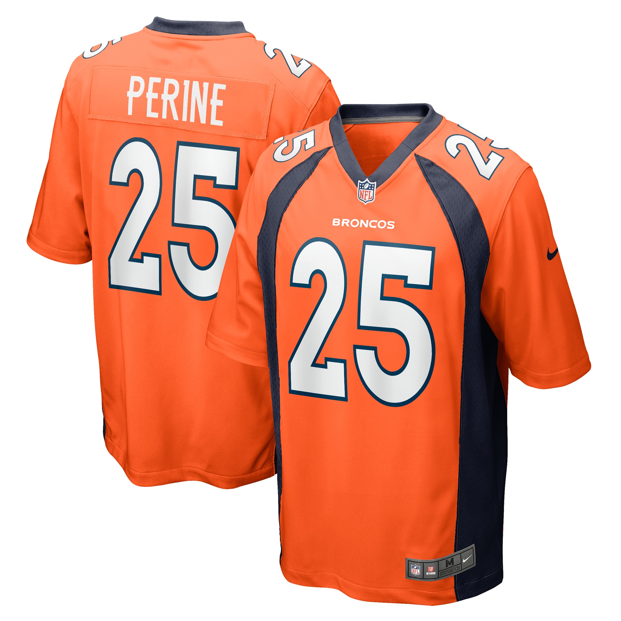 Denver Broncos Samaje Perine Orange Game Player NFL Jersey Men's