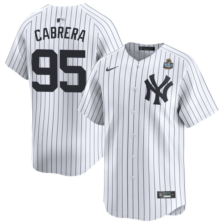 Oswaldo Cabrera 95 New York Yankees 2024 World Series Home Limited Player White MLB Jersey Men's