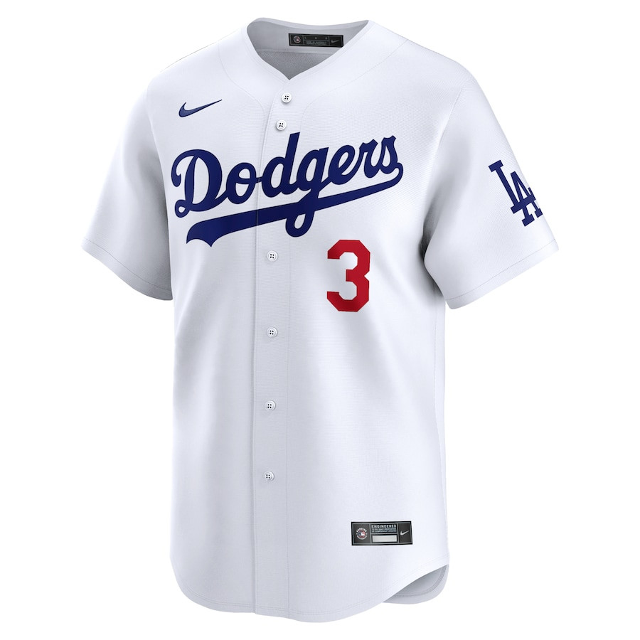 Chris Taylor 3 Los Angeles Dodgers Home Limited White MLB Jersey Men's