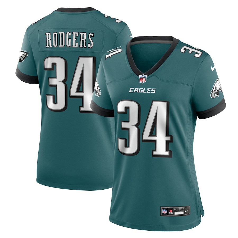 Isaiah Rodgers 34 Philadelphia Eagles Team Game Midnight Green NFL Jersey Women's