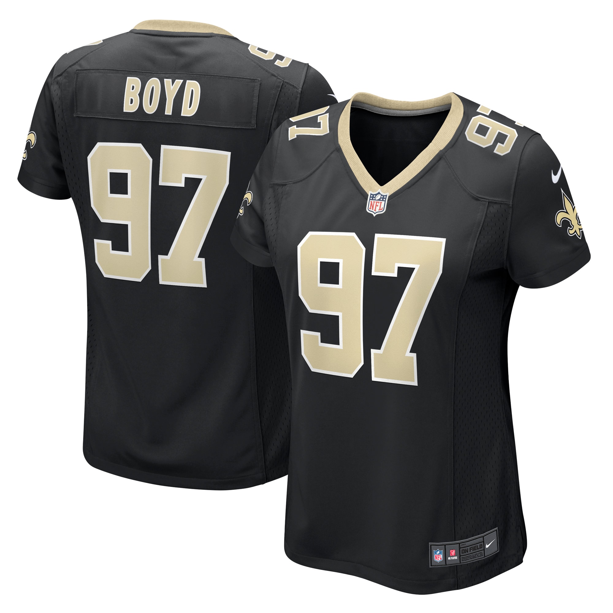 New Orleans Saints Khristian Boyd Black Game NFL Jersey Women's
