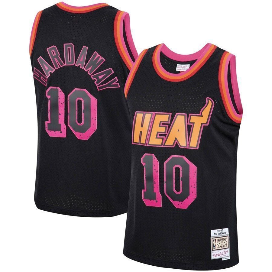 Tim Hardaway Miami Heat Mitchell Ness Rings Collection Swingman Black NBA Jersey Men's