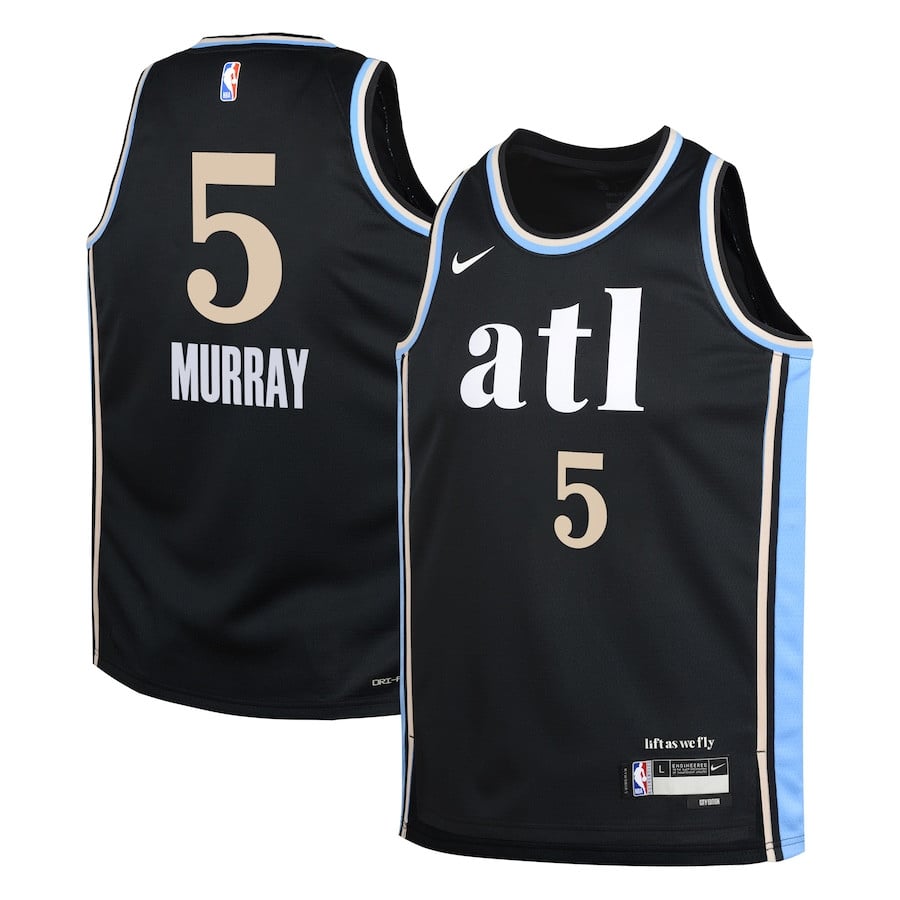 Dejounte Murray 5 Atlanta Hawks 2023/24 City Edition Swingma Black NBA Jersey Youth