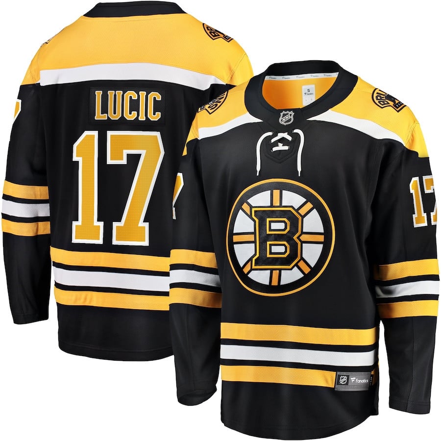 Milan Lucic 17 Boston Bruins Breakaway Home Black NHL Jersey Men's