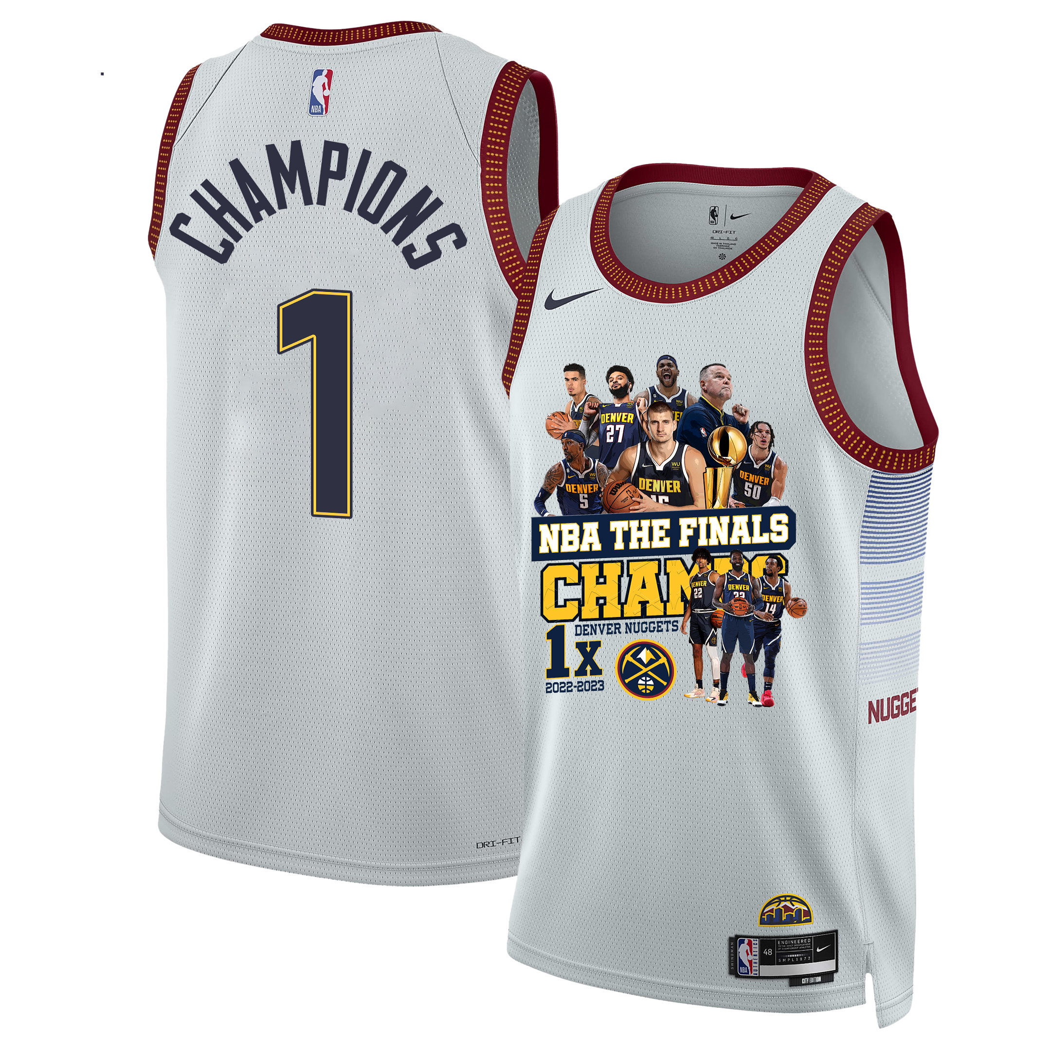 Denver Nuggets 1st The Final Champions 2023 Swingman White NBA Jersey Men's