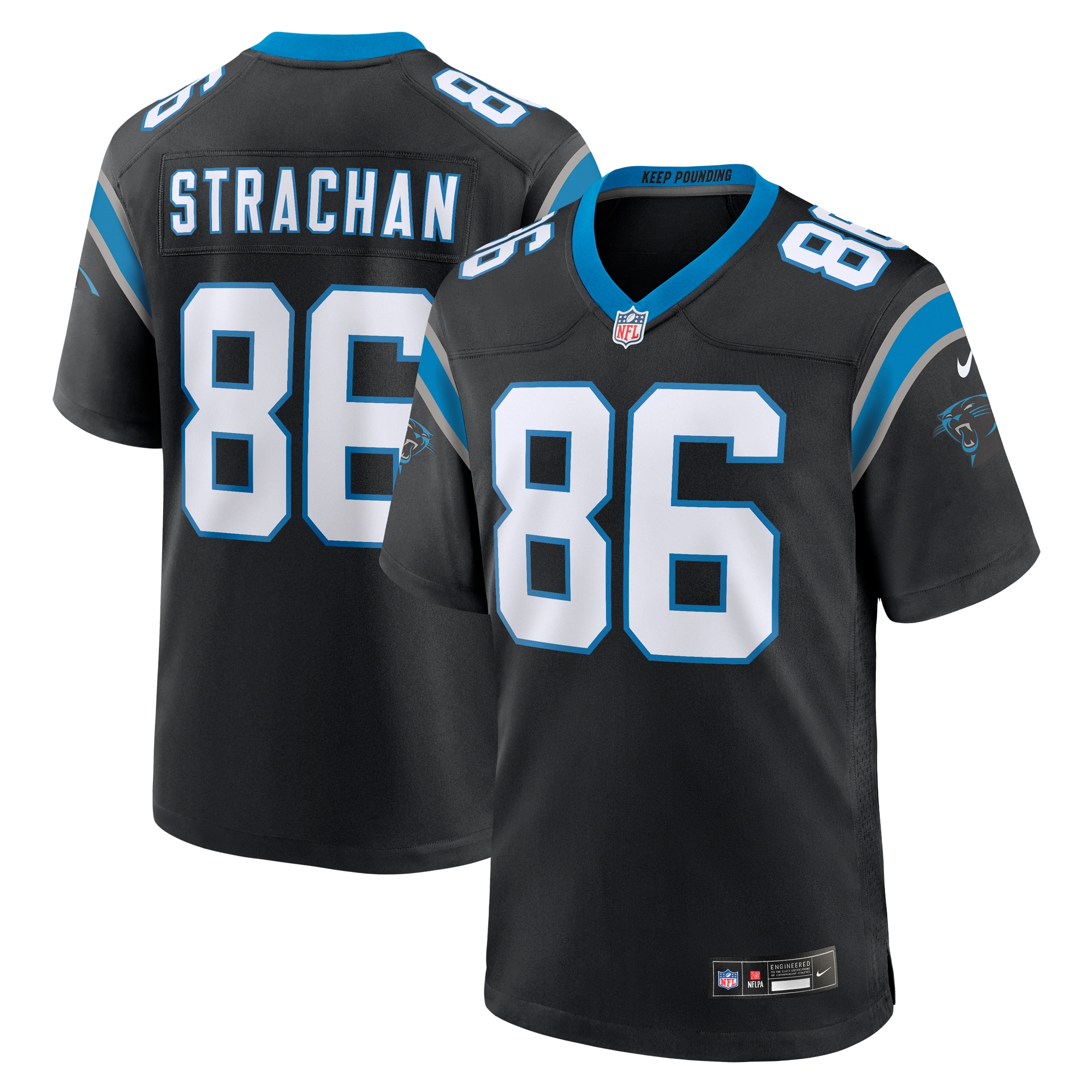 Carolina Panthers Mike Strachan Black Game NFL Jersey Men's