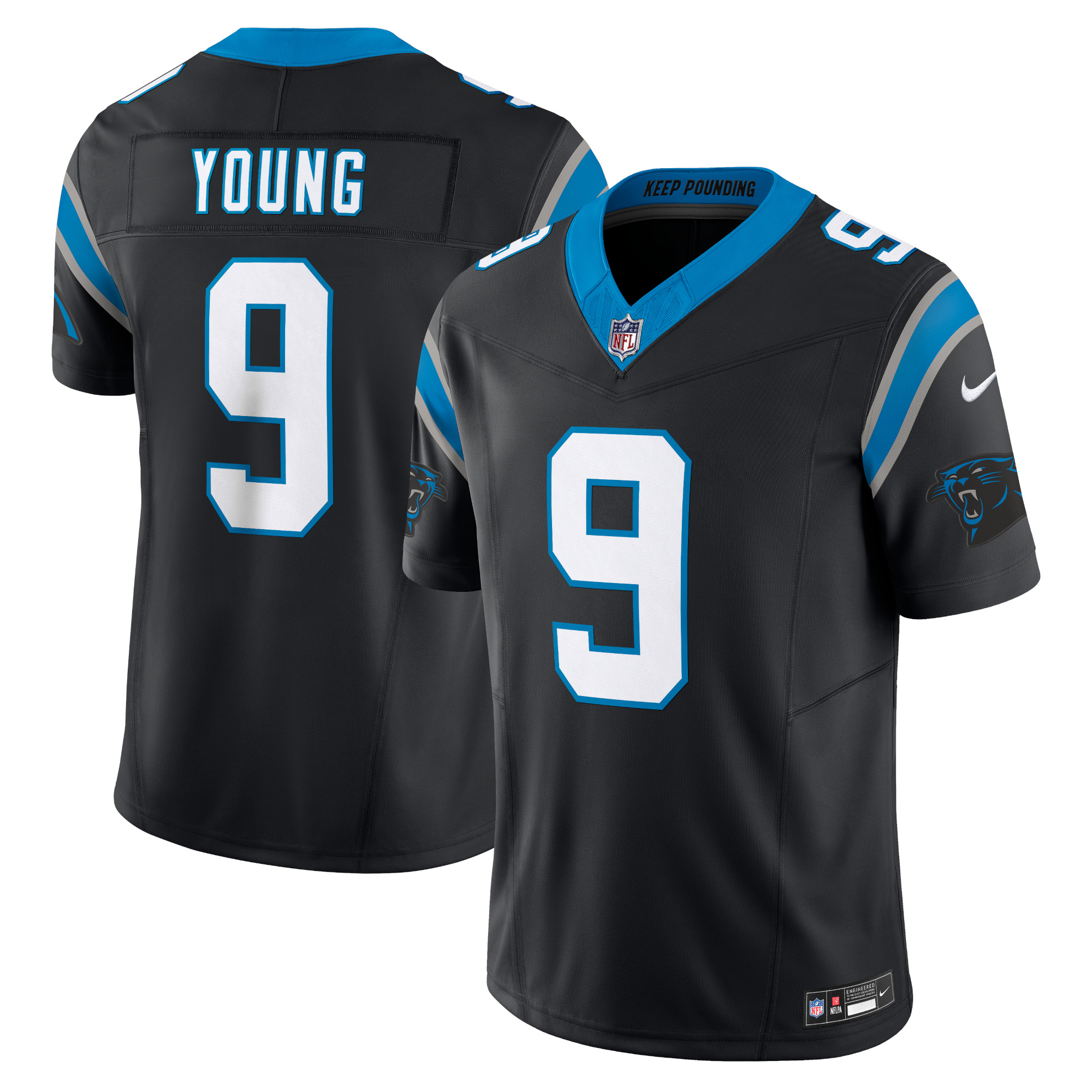 Carolina Panthers Bryce Young Black Vapor F.U.S.E. Limited NFL Jersey Men's