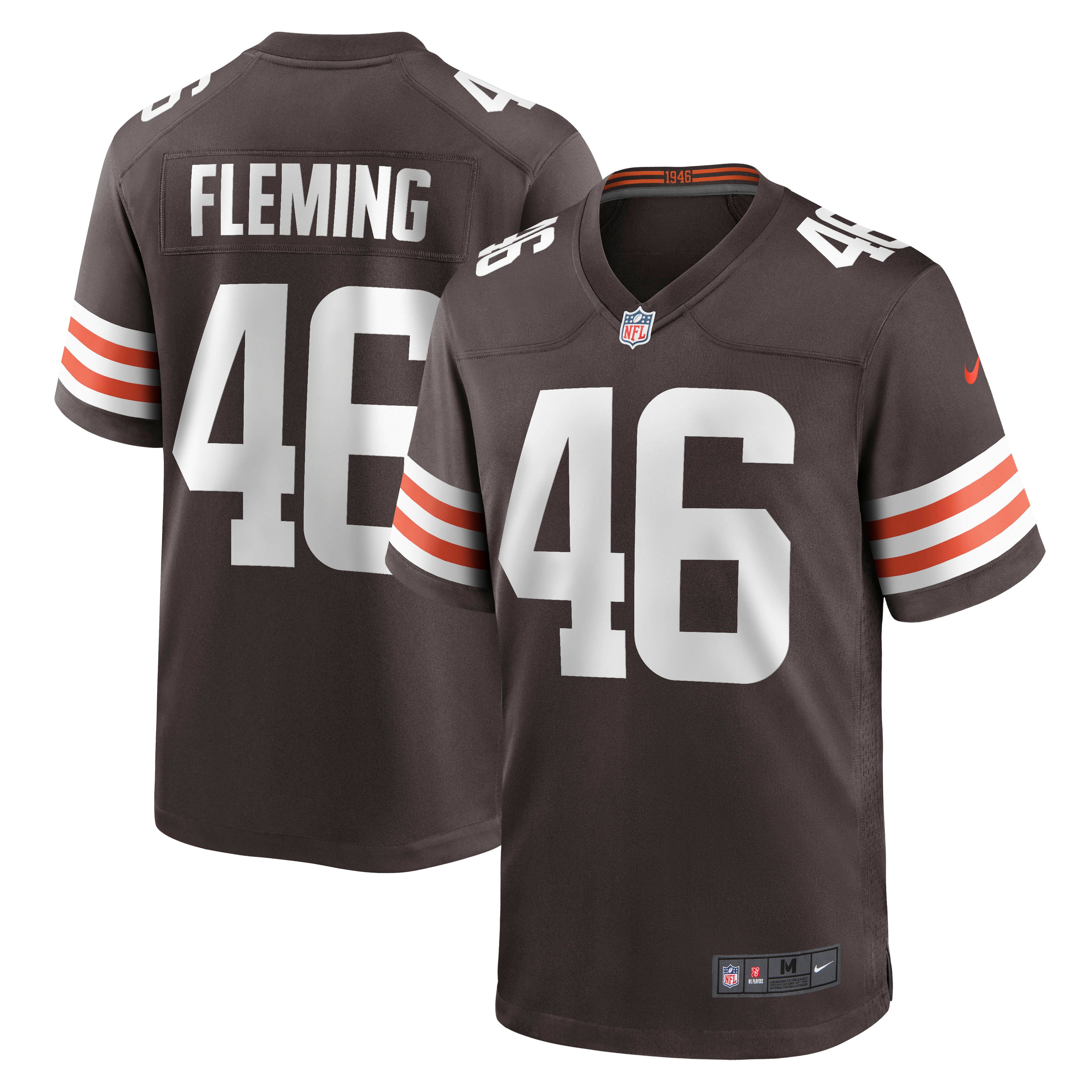 Cleveland Browns Don Fleming Brown Retired Player NFL Jersey Men's