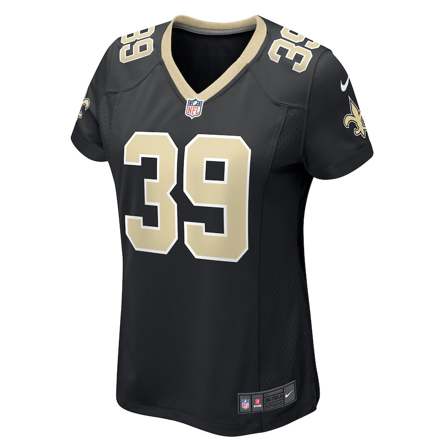 DaMarcus Fields 39 New Orleans Saints Game Black NFL Jersey Women's