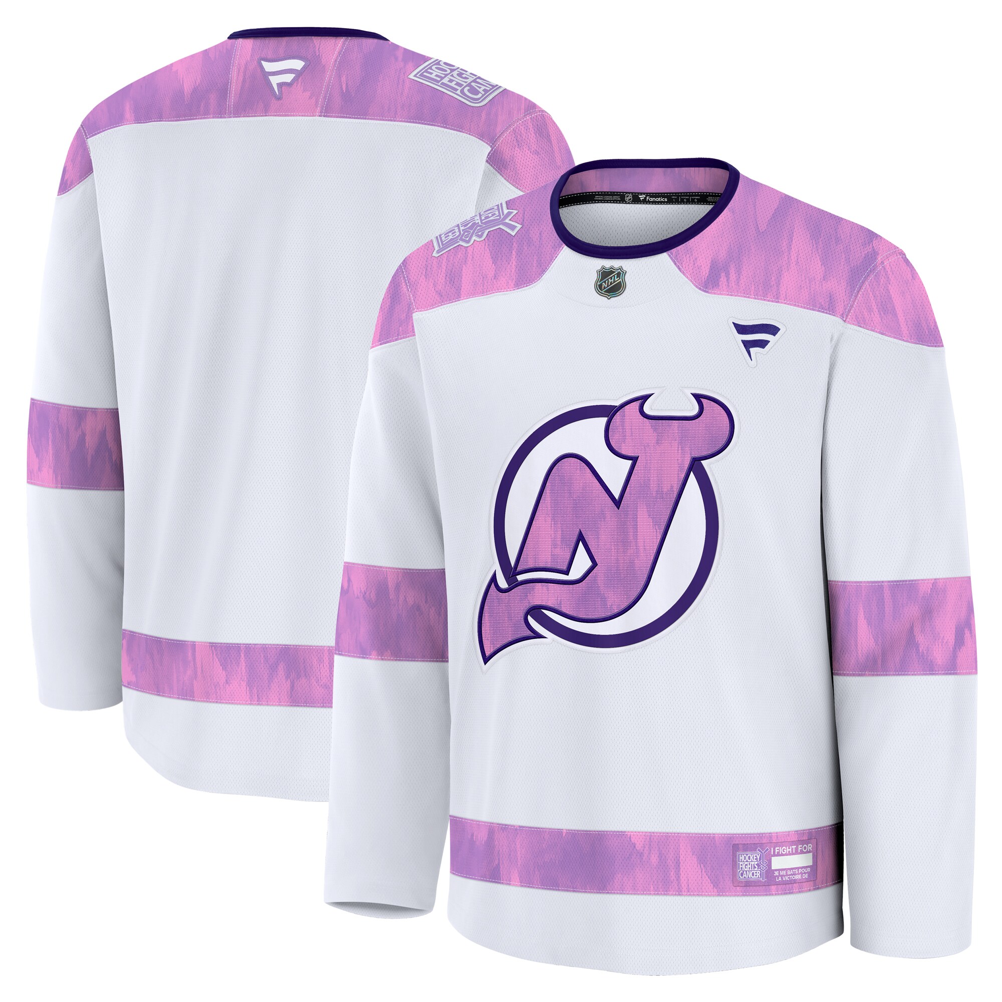 New Jersey Devils White 2024 Fights Cancer Practice NHL Jersey Men's