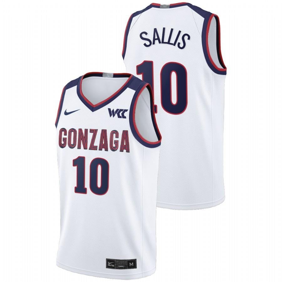 Gonzaga Bulldogs Hunter Sallis 10 202 White College Limited NCAA Jersey Men's