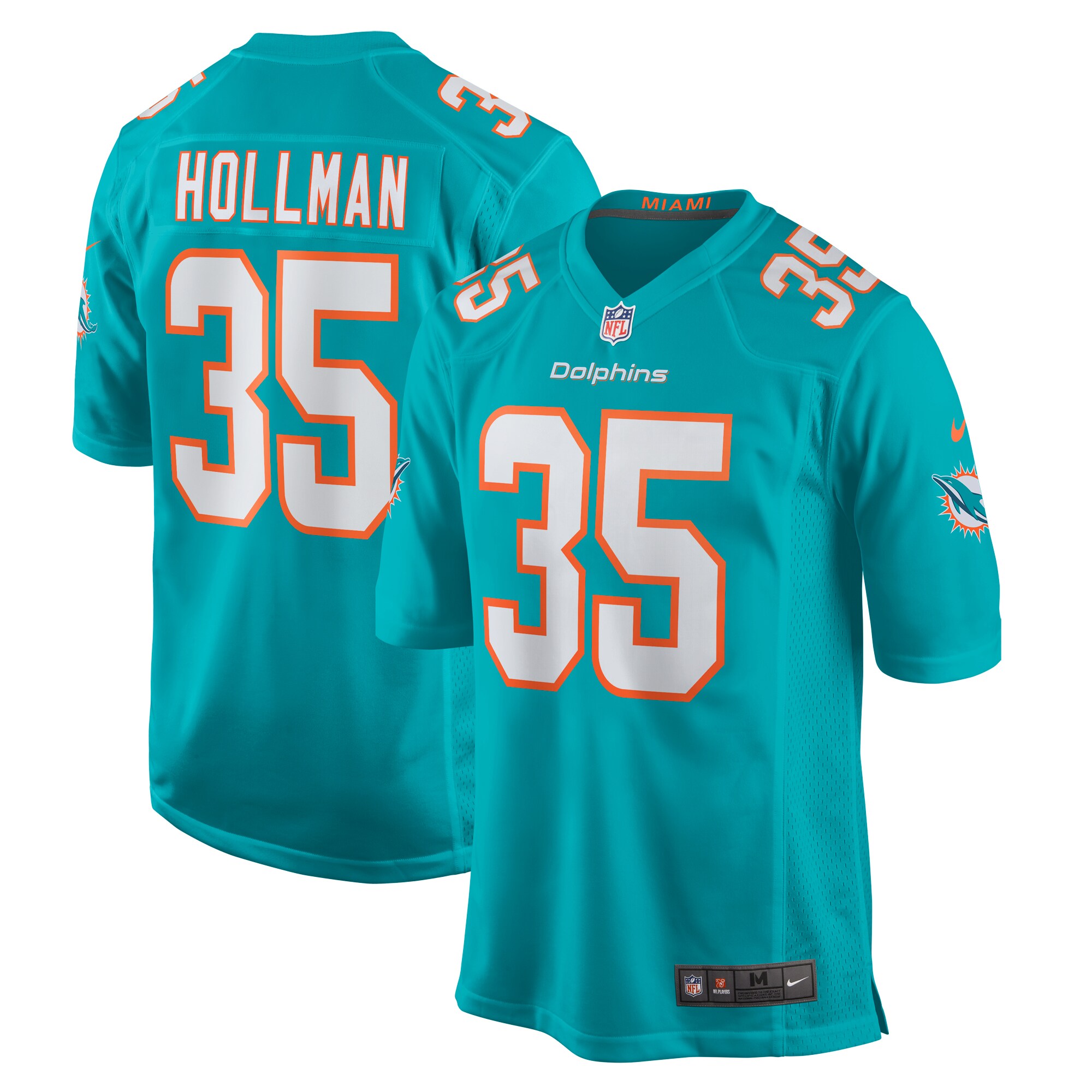 Miami Dolphins Ka'Dar Hollman Aqua Home Game Player NFL Jersey Men's