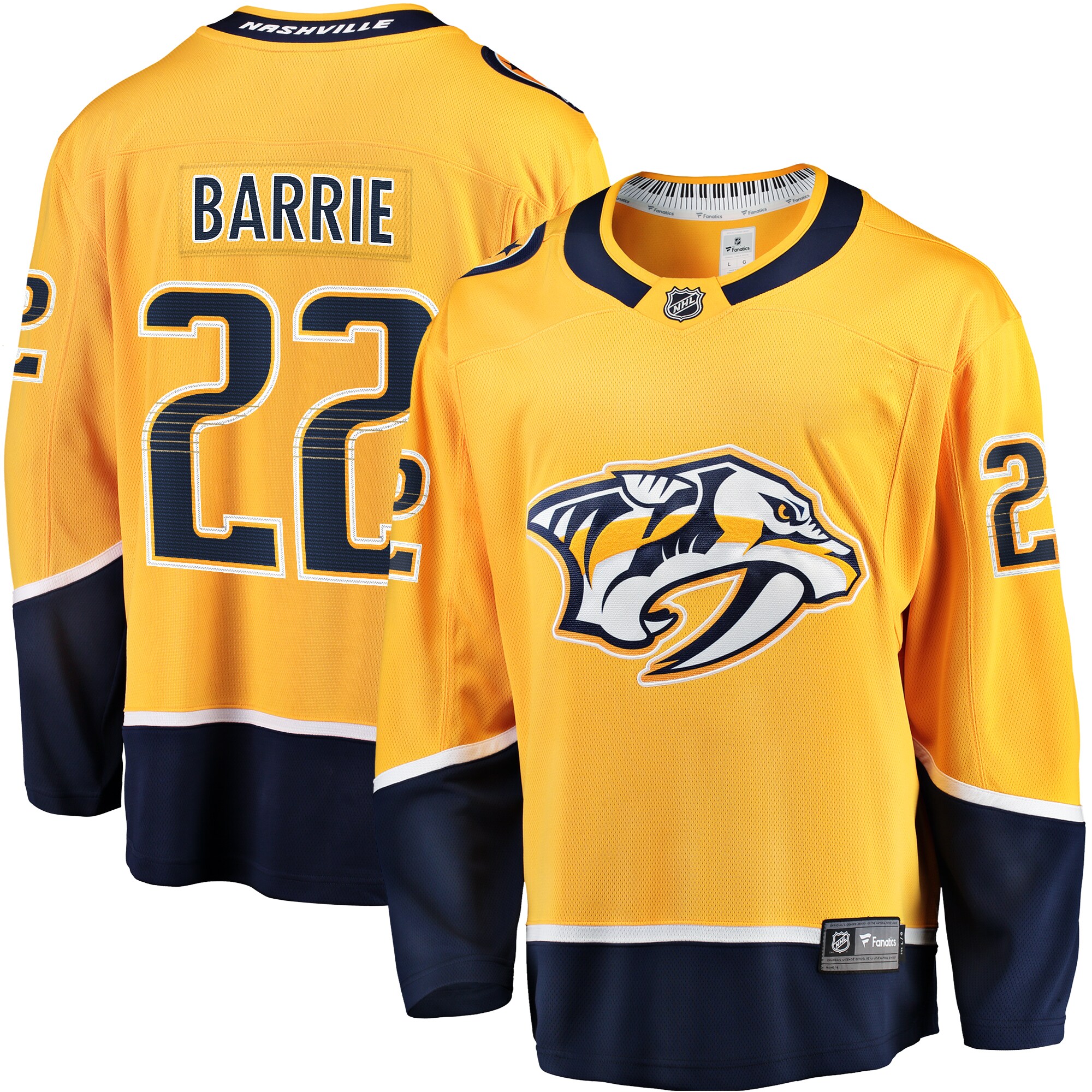 Nashville Predators Tyson Barrie Gold Home Breakaway NHL Jersey Men's