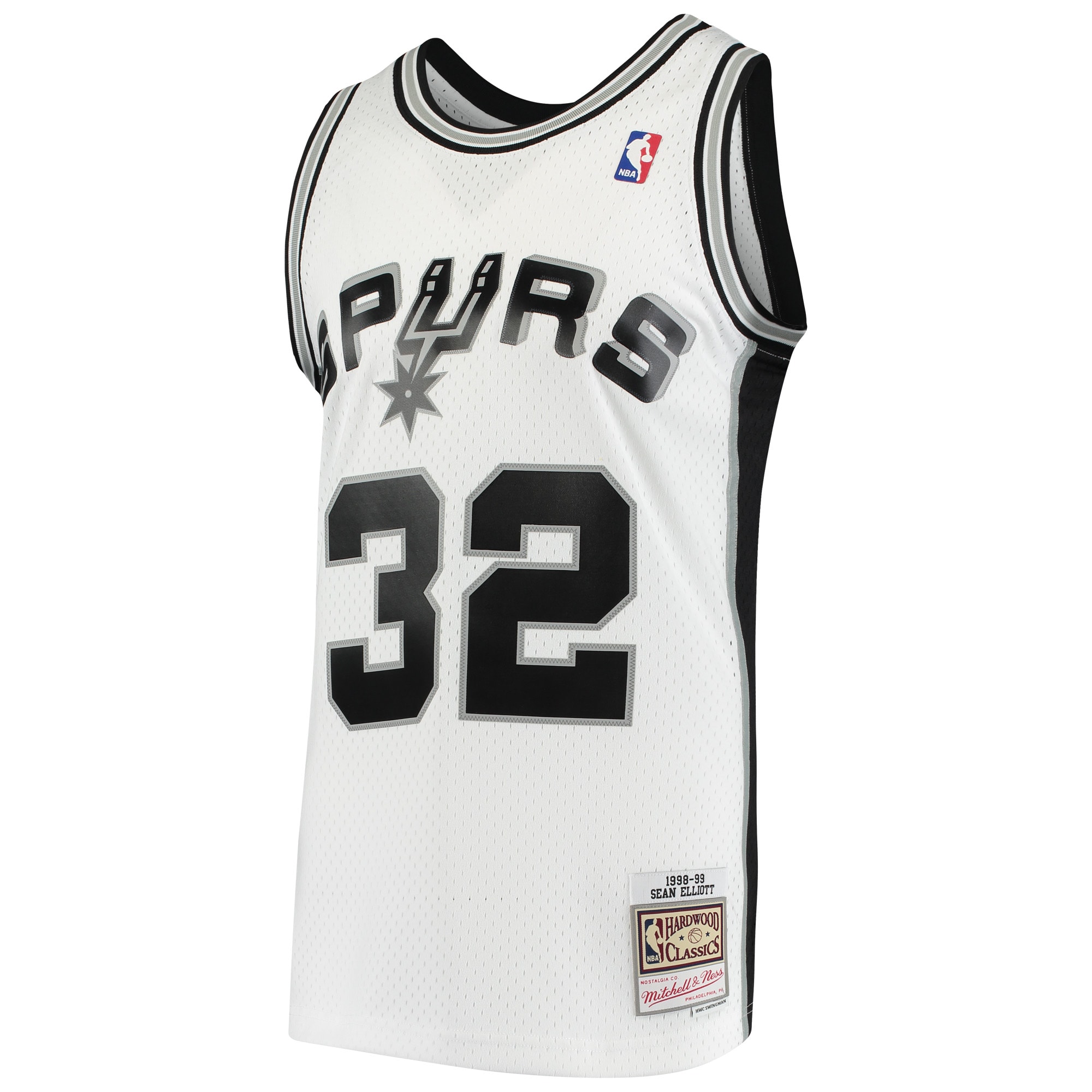 Mitchell Ness Sean Elliot White San Antonio Spurs 1998-99 Hardwood Classics Swingman NBA Jersey Men's