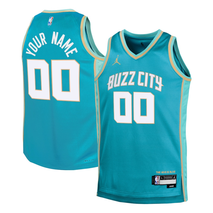 Charlotte Hornets 2023/24 City Edition Swingman Custom Teal NBA Jersey Youth