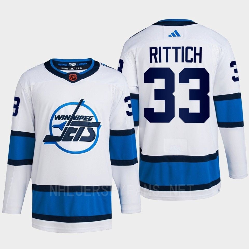 David Rittich 33 Reverse Retro 2.0 2022 Winnipeg Jets White Primegreen NHL Jersey Men's