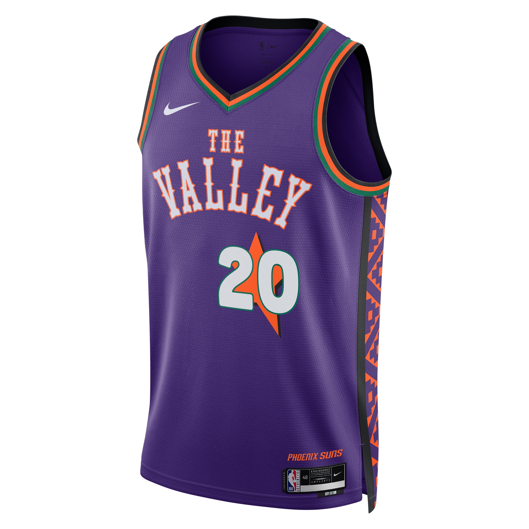 Camiseta City Edition Swingman de los Phoenix Suns 2024 Purpura Jusuf NurkicUnisex NBA Jersey Unisex