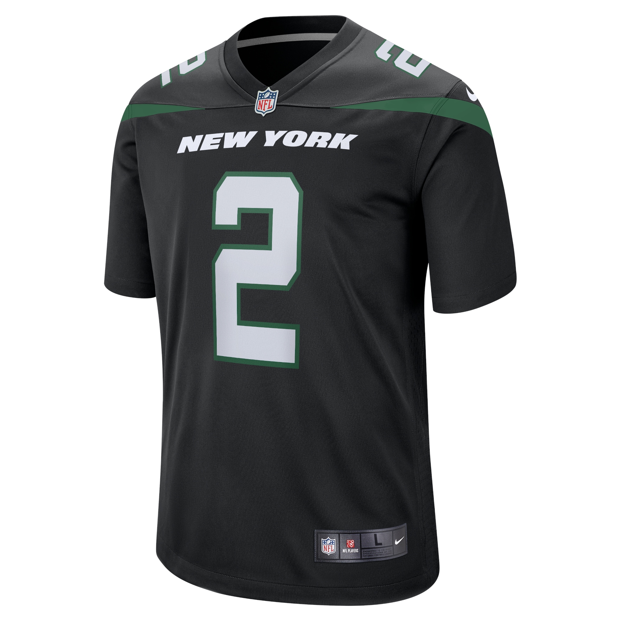 New York Jets Zach Wilson Black Alternate Game NFL Jersey Men's
