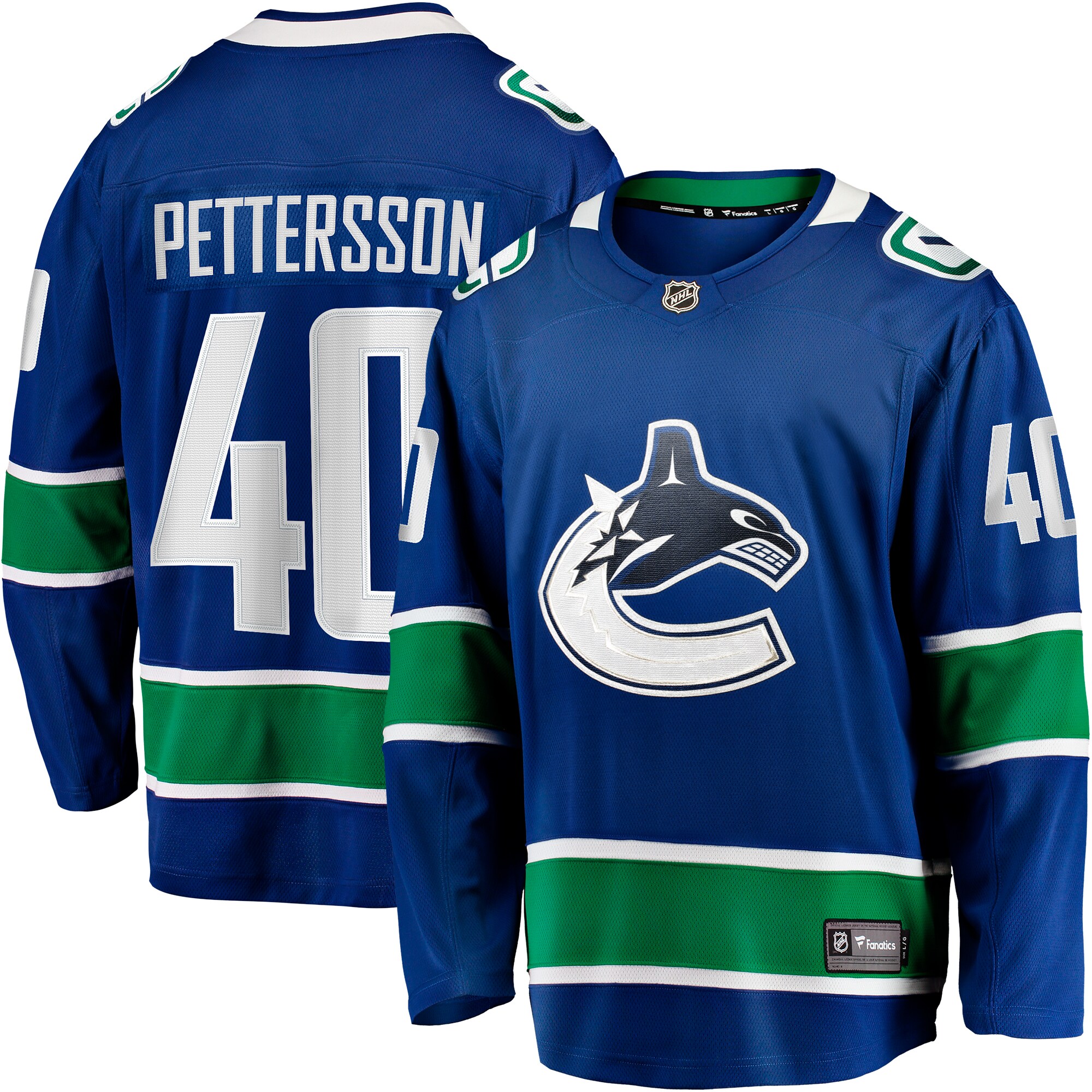 Vancouver Canucks Elias Pettersson Blue Home Breakaway NHL Jersey Men's