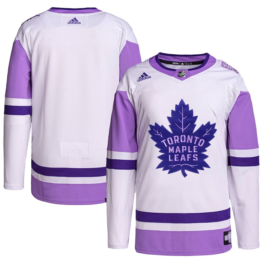 Toronto Maple Leafs Fights Cancer Primegreen White/Purple NHL Jersey Men's