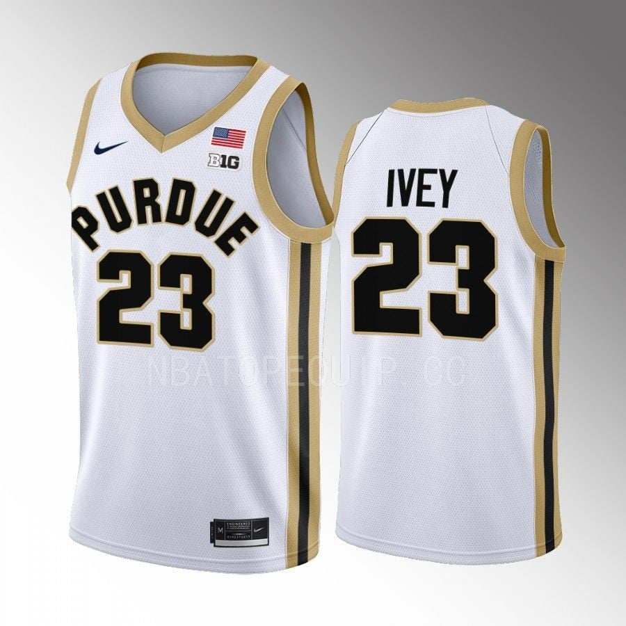 Jaden Ivey 23 Purdue Boilermakers 2022-23 Uniform College White NCAA Jersey Men's