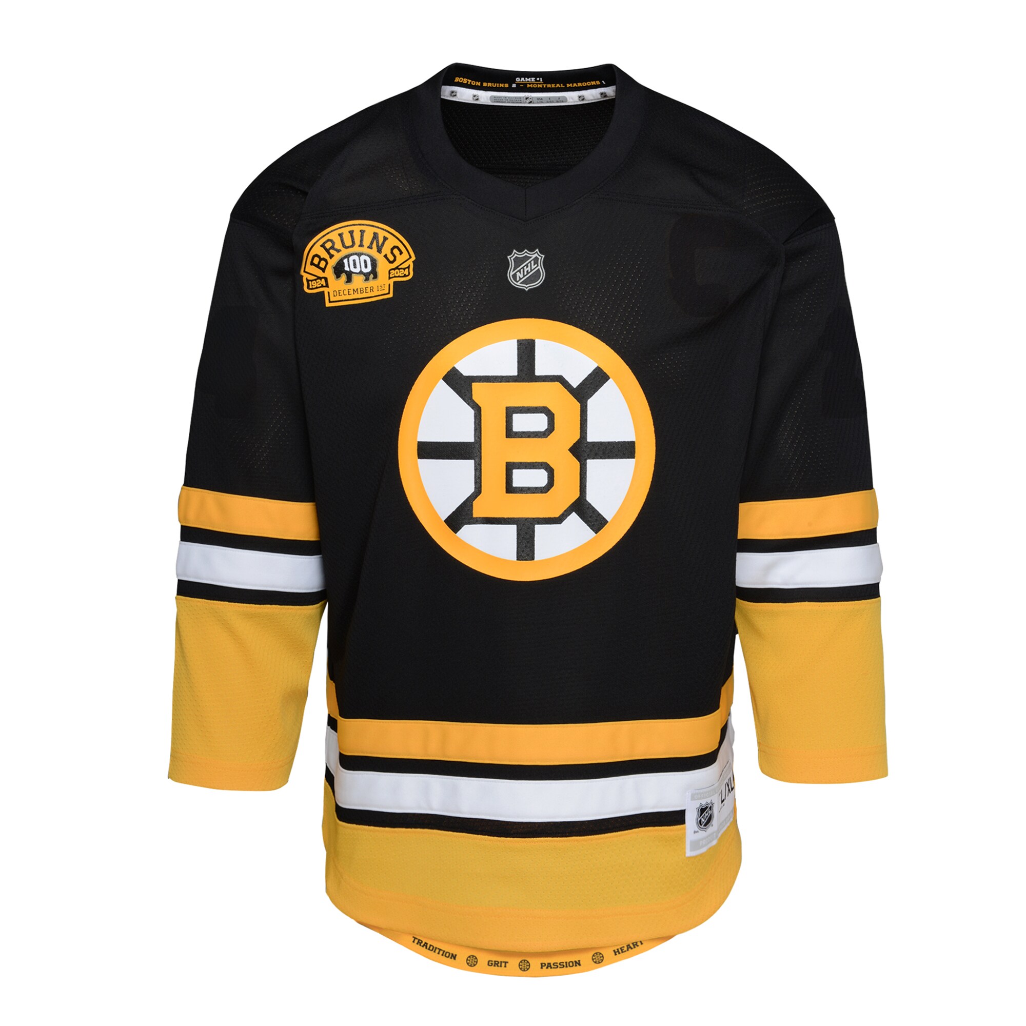 Infant Boston Bruins Black 100th Anniversary NHL Jersey Men's