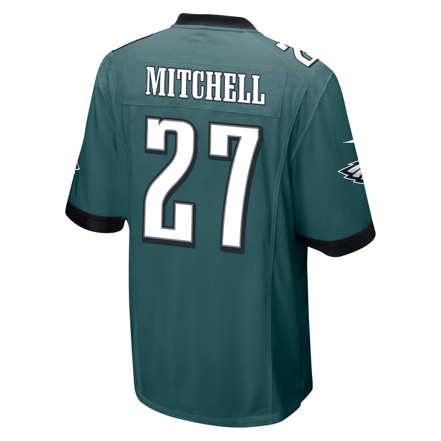 Quinyon Mitchell 27 Philadelphia Eagles Super Bowl LIX Champions Patch Game Midnight Green NFL Jersey Men's