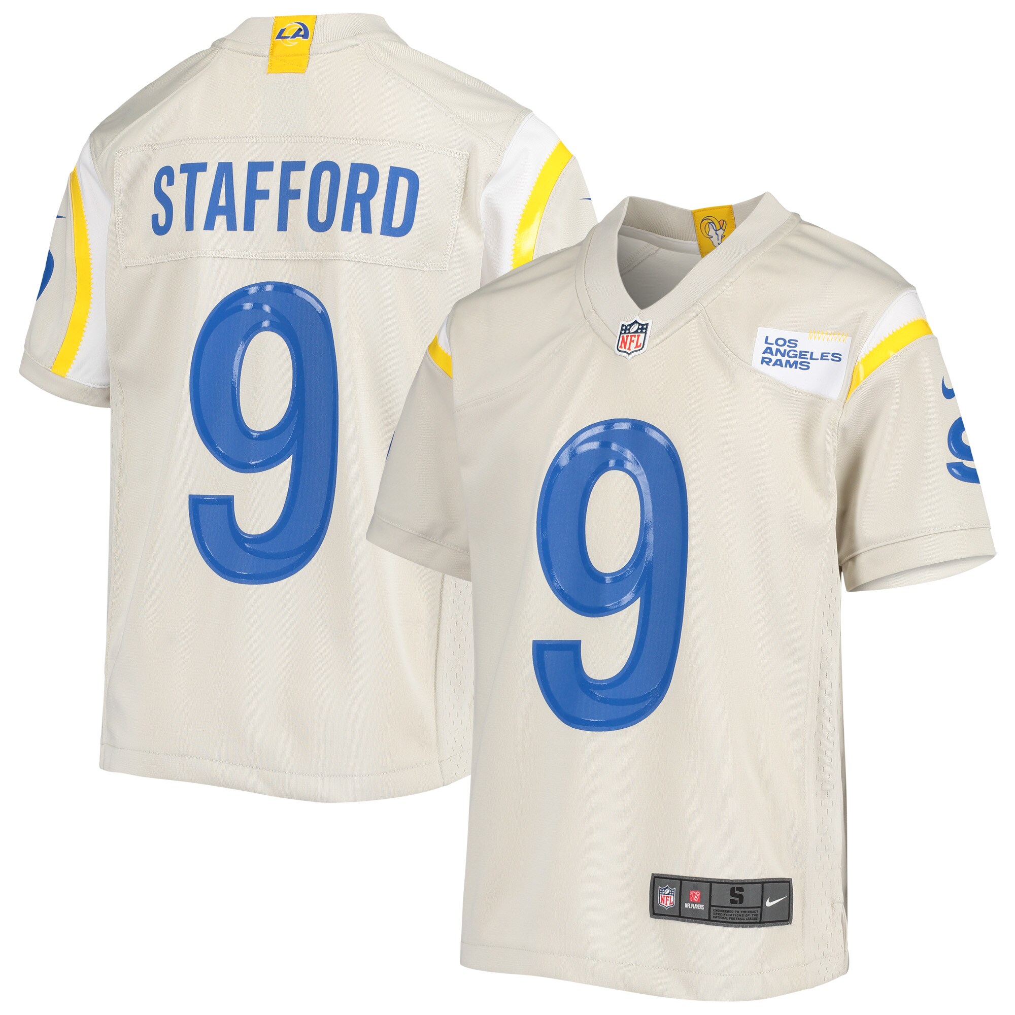 Los Angeles Rams Matthew Stafford Cream Game NFL Jersey Youth