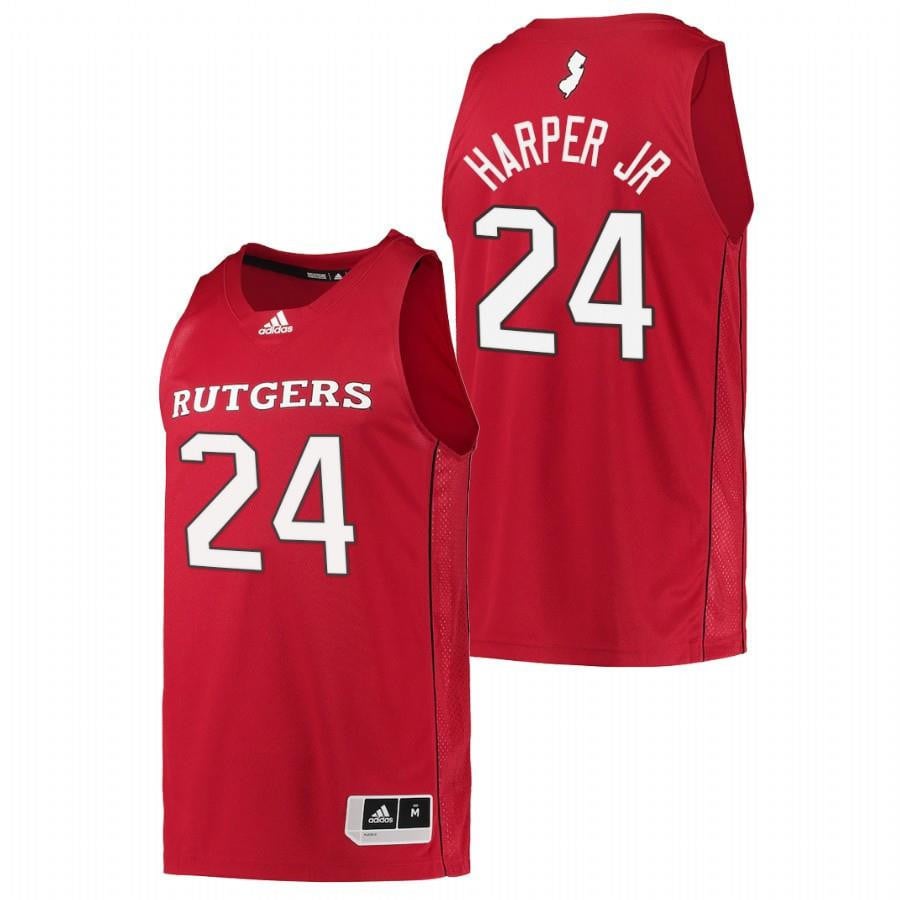 Rutgers Scarlet Knights 24 Ron Harper Jr. 2022 Scarlet College NCAA Jersey Men's