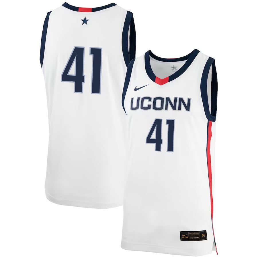 Emmett Hendry 41 UConn Huskies Me White NCAA Jersey Men's