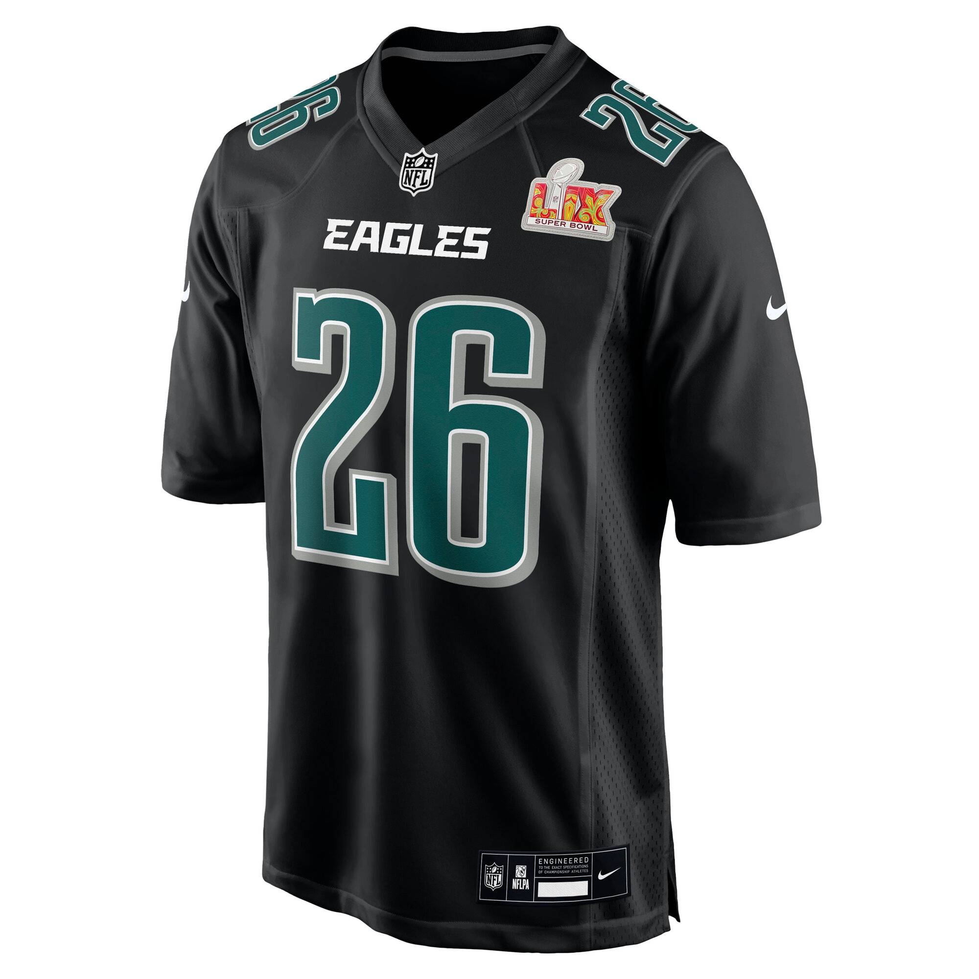 Philadelphia Eagles Saquon Barkley Carbon Black Super Bowl LIX Fashion Game Player NFL Jersey Men's