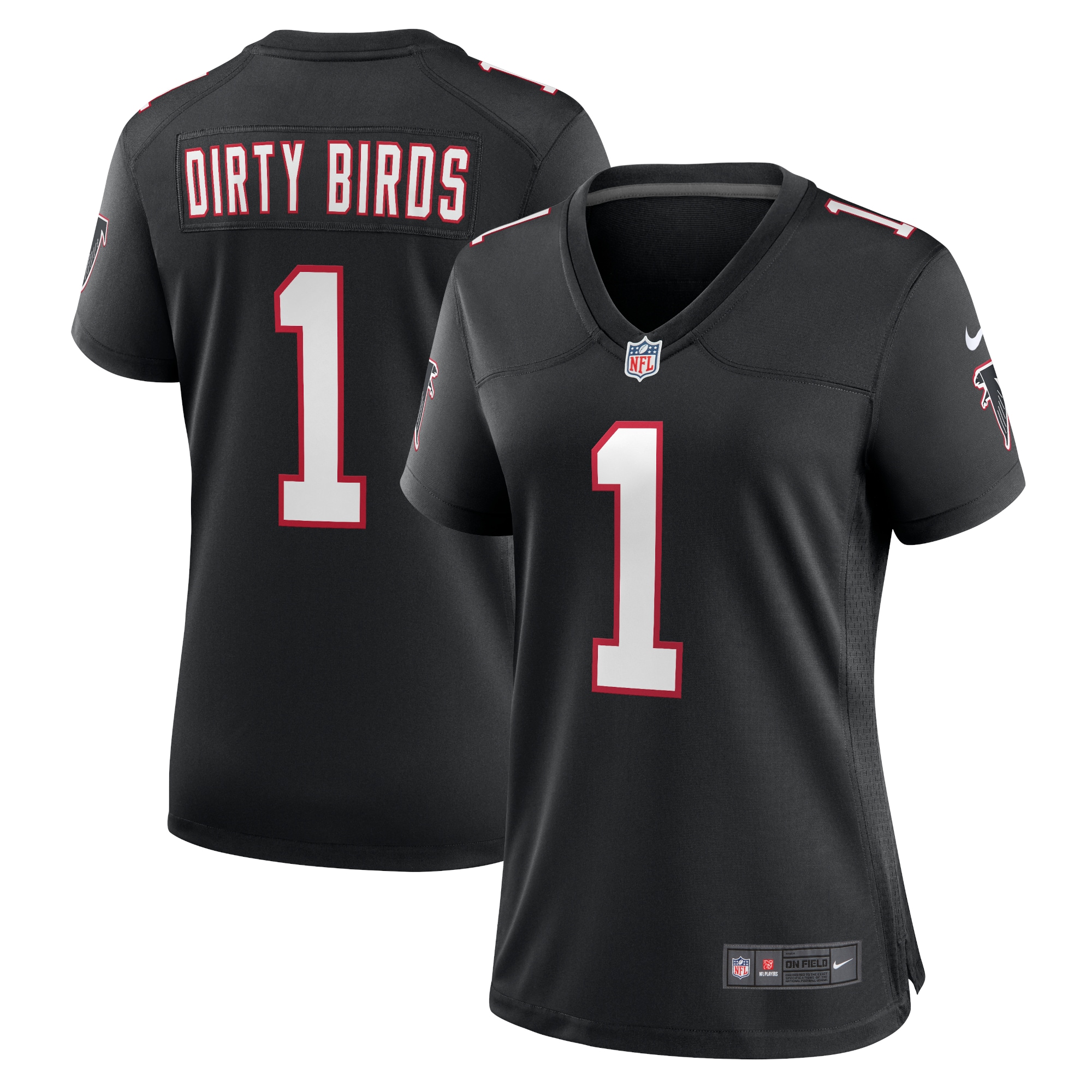 Atlanta Falcons Dirty Birds Black Throwback Game NFL Jersey Women's