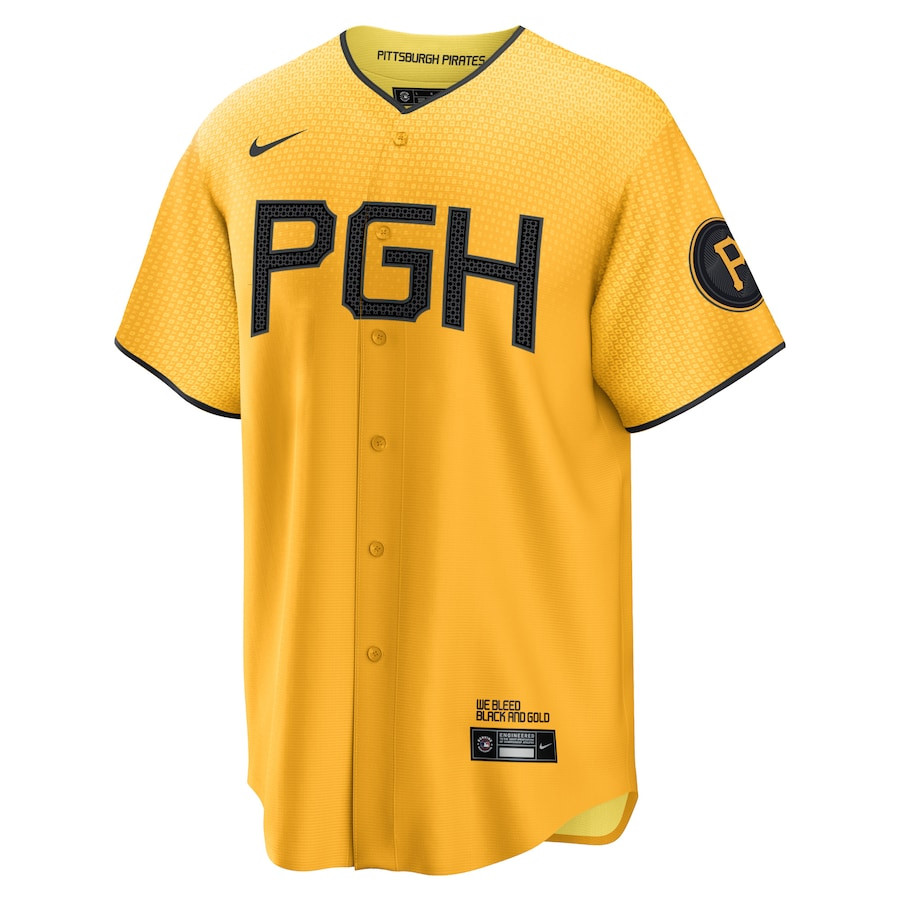 Roberto Clemente 21 Pittsburgh Pirates City Connect Player Gold MLB Jersey Men's