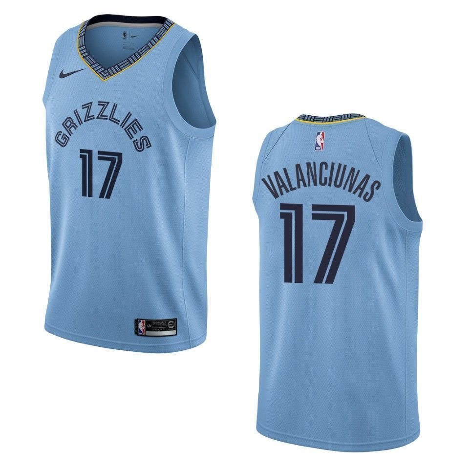 Memphis Grizzlies 17 Jonas Valanciunas Statement Swingman Blue NBA Jersey Men's