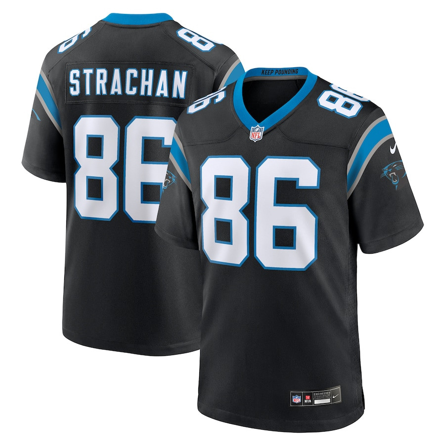 Mike Strachan 86 Carolina Panthers Game Black NFL Jersey Men's