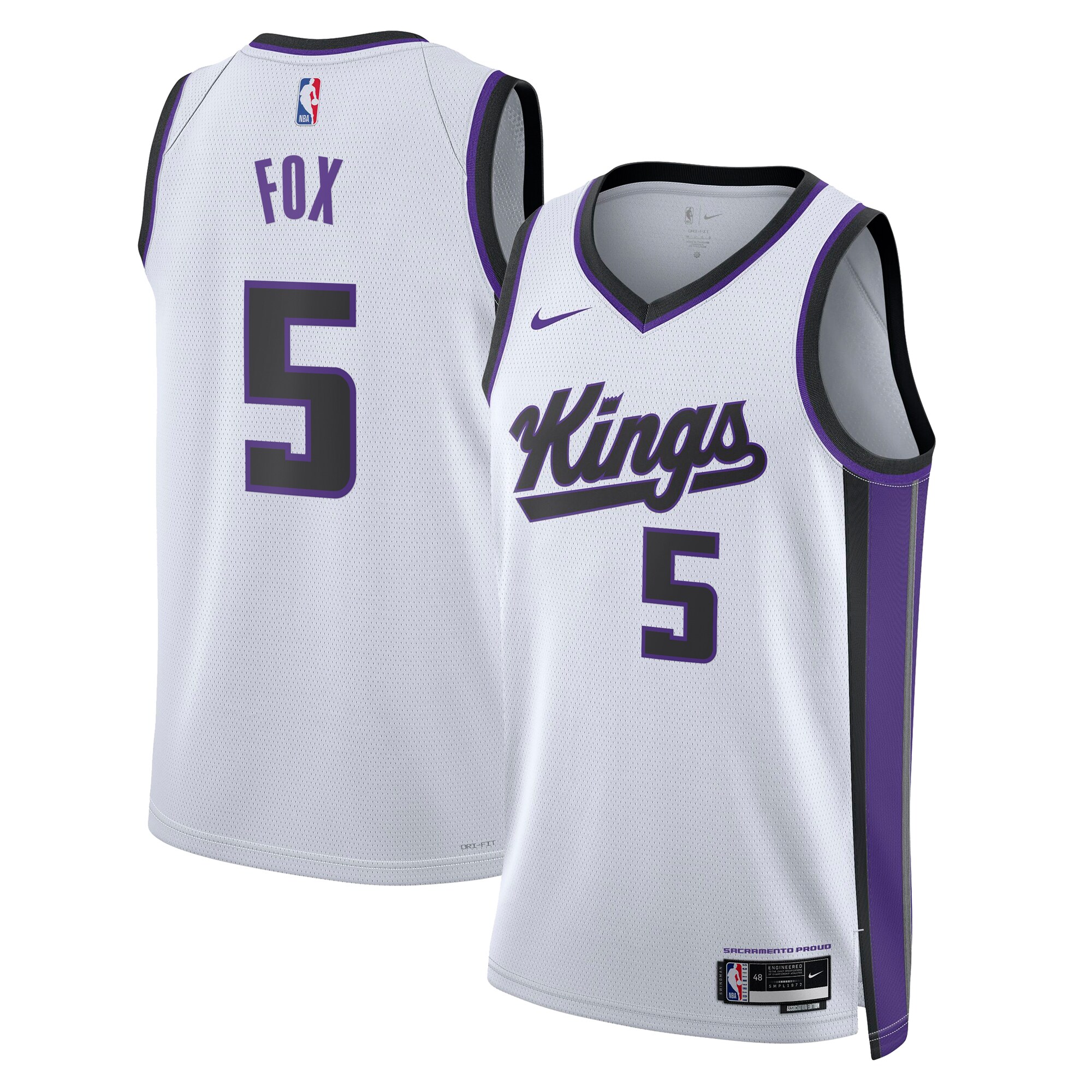 Camiseta Swingman Association Edition de los Sacramento Kings Blanco De'Aaron Fo Unisex NBA Jersey Unisex
