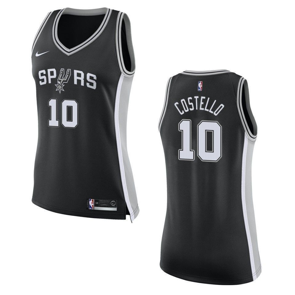 San Antonio Spurs 10 Matt Costello Icon Swingman Black NBA Jersey Women's