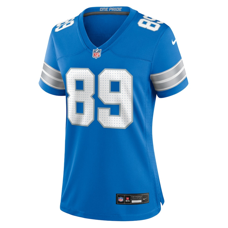 Brock Wright 89 Detroit Lions Team Game Blue NFL Jersey Women's